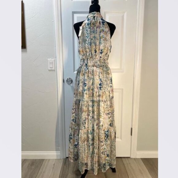 The Somerset Maxi Dress: Halter Edition in Blue Motif - Anthropologie–Size M-NWT - Picture 6 of 7